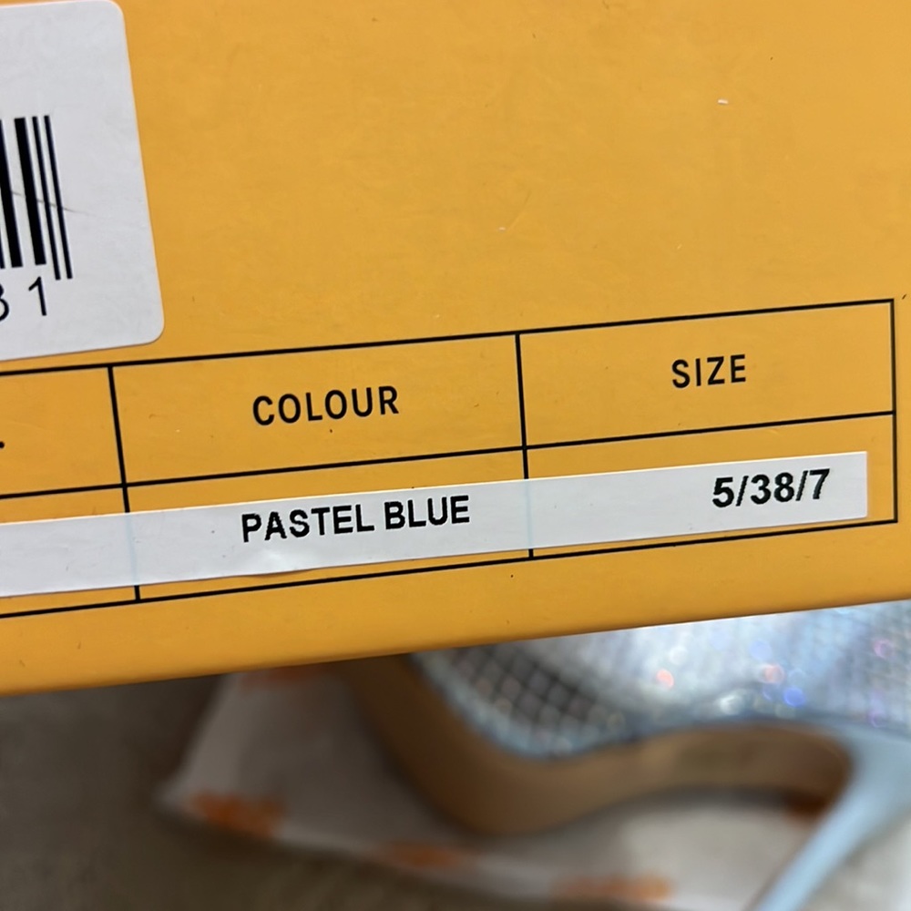 Public Desire Light Blue Crystal Bootie Sock Heels - Picture 2 of 5
